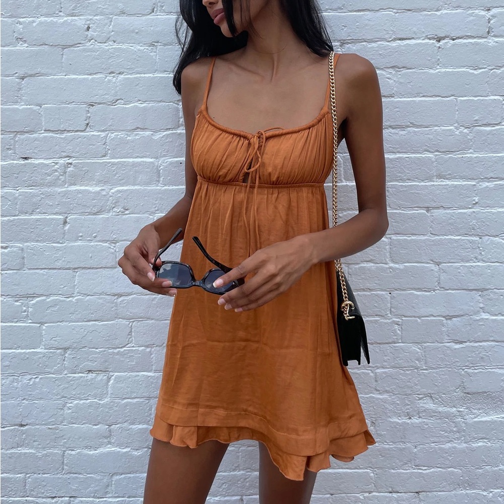 Princess Polly Orange Satin Mini Dress